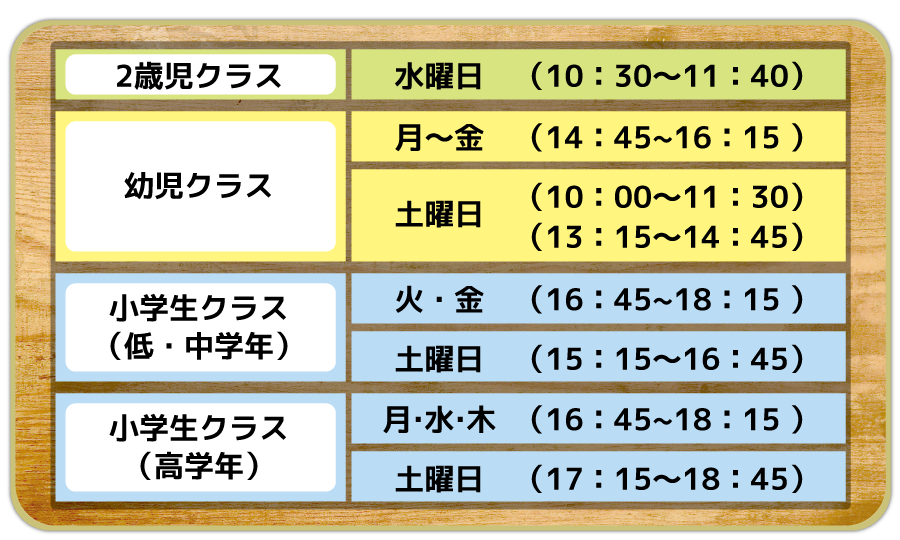 アトリエ　スケジュール